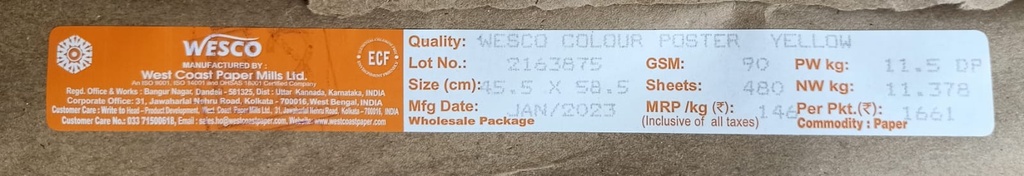 Westcoast Title 18x23 -11.5 Kg 90 Gsm 480 Sheet Price & Package ( Westcoast Paper )