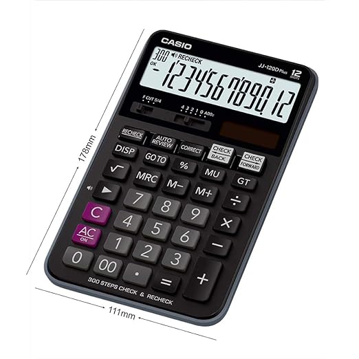 Casio JJ-120D PLUS (12 Digits) Extra Large Display Calculator