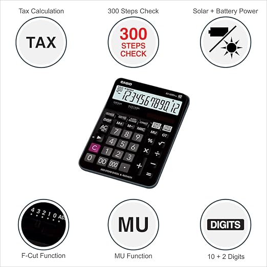 Casio DJ-120D Plus (12 Digits) Extra Large Display Calculator