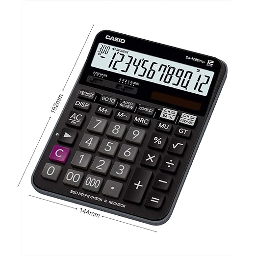 Casio DJ-120D Plus (12 Digits) Extra Large Display Calculator