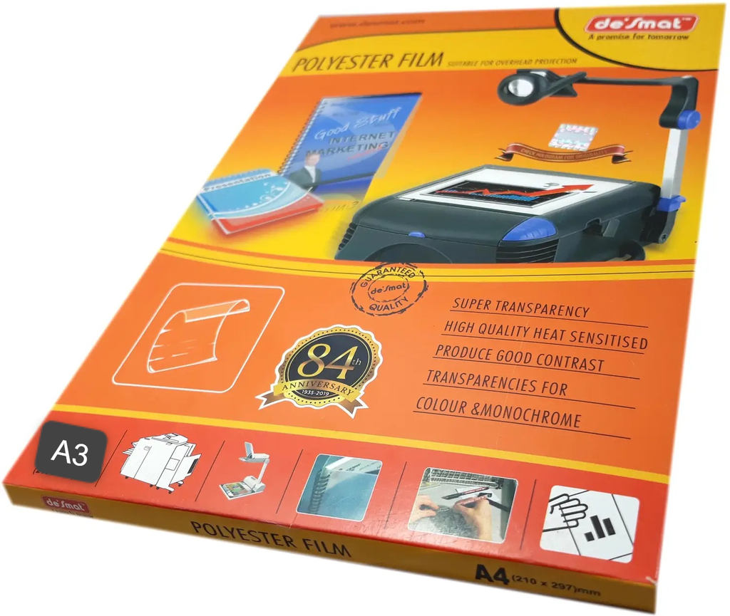 Oddy Clear Transparent Film OHP A3 100 Micron (Pack Of 100)