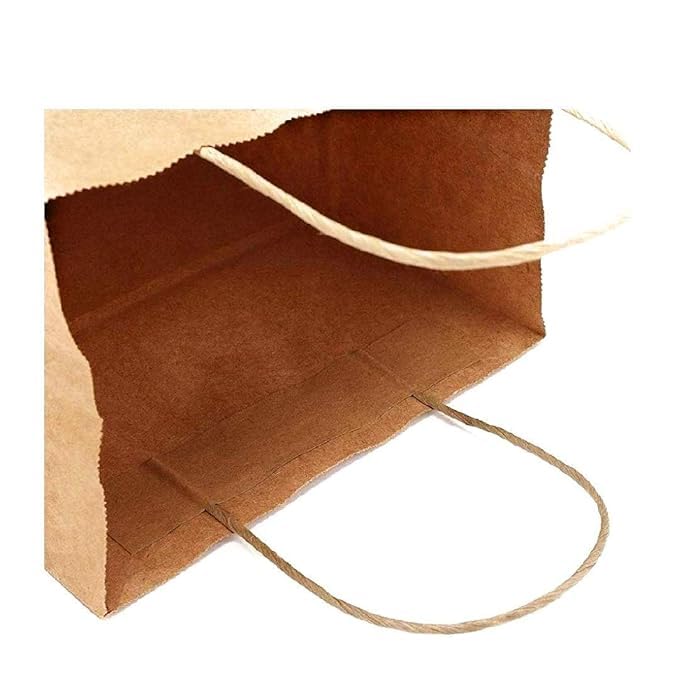 Brown Kraft Paper Bags with Twisted Handles 8"x 4"x10" Inch 150 Gsm (Pack of 25)