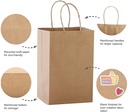 Brown Kraft Paper Bags with Twisted Handles 8"x 4"x10" Inch 150 Gsm (Pack of 25)