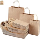 Brown Kraft Paper Bags with Twisted Handles 8"x 4"x10" Inch 150 Gsm (Pack of 25)