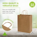 Brown Kraft Paper Bags with Twisted Handles 10"x5"x13" Inch 150 Gsm (Pack of 25)