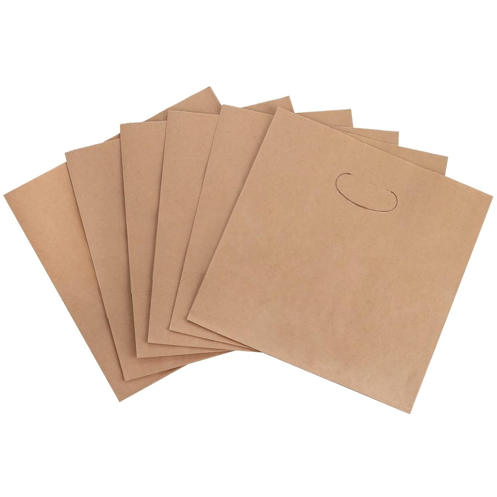 Brown Kraft Paper Bags with D-Cut Handles 11"x6"x11" Inch 150 Gsm (Pack of 25) 