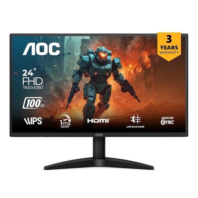 AOC Monitor 24B36H / 23.8 Inch 100Hz IPS Monitor IPS 1920×1080 Full HD Display 