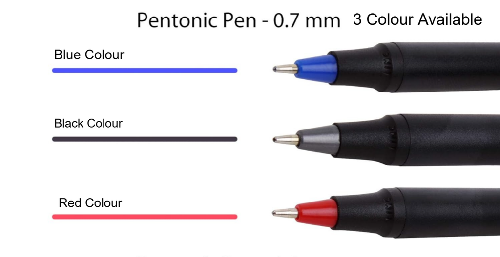Pentonic Ball Pen 0.7mm Black Colour Refillable Pen (Pack Of 10)
