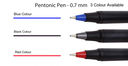 Pentonic Ball Pen 0.7mm Black Colour Refillable Pen (Pack Of 10)