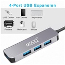 UPORT 4 Port USB Hub 3.0 with Hi-Speed Data Transfer