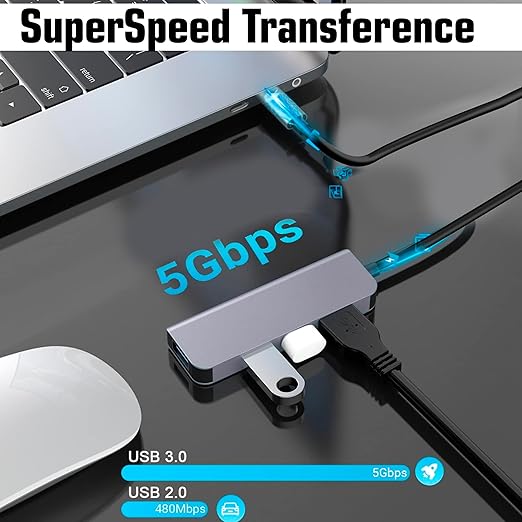 UPORT 4 Port USB Hub 3.0 with Hi-Speed Data Transfer