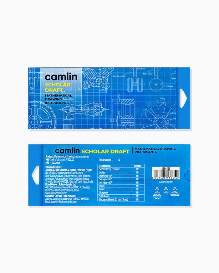 Camlin Scholar Draft Mathematical Drawing Instruments (Geometry Compass Box)