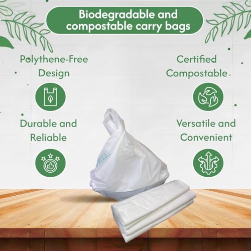 Eco Friendly Handle Bag 13x16 Inch White Colour 1 Kg (Polythene Free)