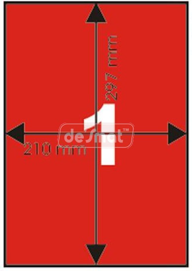 Fluorescent Sticker Papers, A4 Size, Orange Colour, Laser Inkjet Printable Self Adhesive Sticker Label Sheets (Pack Of 100)