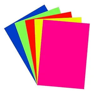 INC Fluorescent Paper Mix Colour A4 80 Gsm (Pack Of 100)