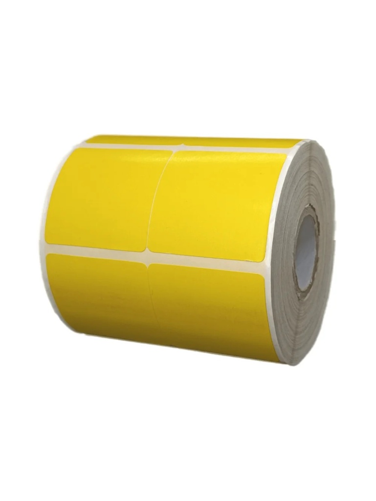 Ribbon Barcode Label Roll Lemon Yellow 1.5x1.5 Inch (38mmx38mm / 2up) 2440 Label