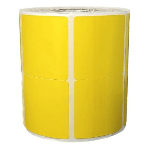 Ribbon Barcode Label Roll Lemon Yellow 1.5x1.5 Inch (38mmx38mm / 2up) 2440 Label