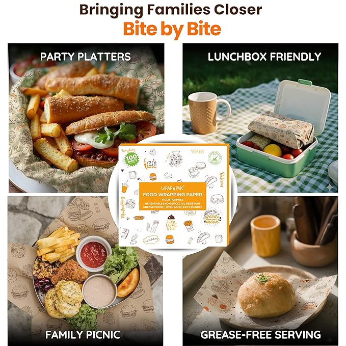 Food Wrapping Paper Sheet Size 12x12 Inch (Pack Of 100)