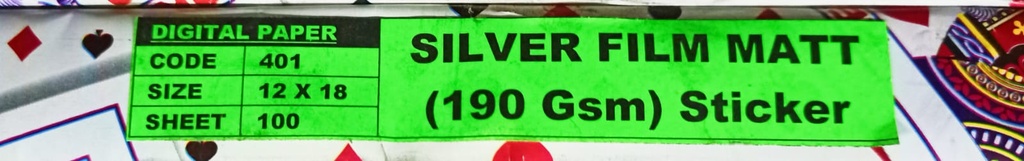12x18 Sticker - Silver Film Matt 190 Gsm 100 Sheet Price & Package