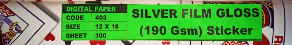 12x18 Sticker - Silver Film Gloss 190 Gsm 100 Sheet Price & Package