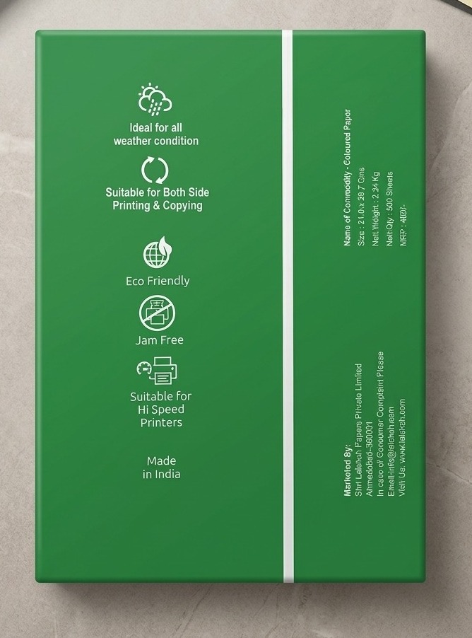 Redking Premium A4 Colour Copier Paper 75 GSM, 500 Sheets Vibrant Green Color