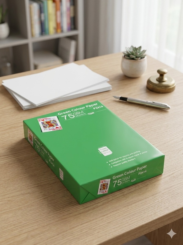 Redking Premium A4 Colour Copier Paper 75 GSM, 500 Sheets Vibrant Green Color
