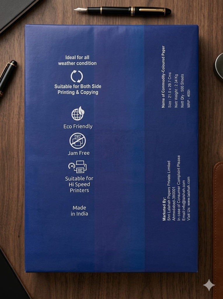 Redking Premium A4 Colour Copier Paper 75 GSM, 500 Sheets Vibrant Blue Color