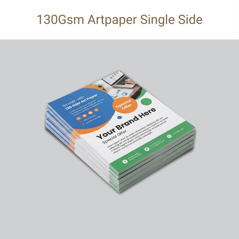 130 Gsm Art Paper Single Side Lamination Multi Colour Print 1000 Pcs (Per Square Inch)