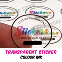 PVC Transparent Sticker Multi Colour Print 1000 Pcs (Per Square Inch Rate)