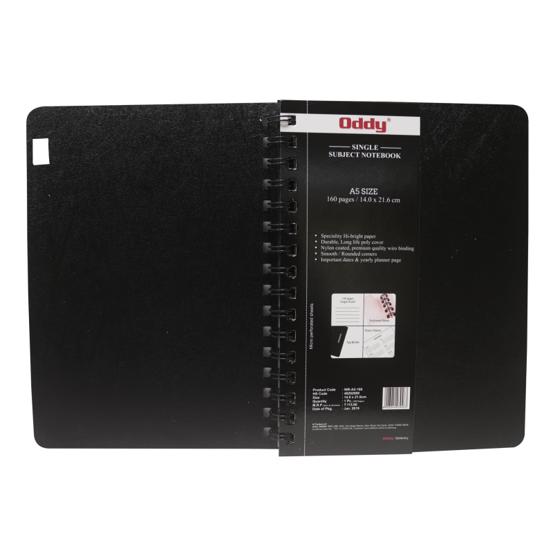 Oddy Wiro Notebook / Subject Notebook A5 160 Pages (Spiral Diary)
