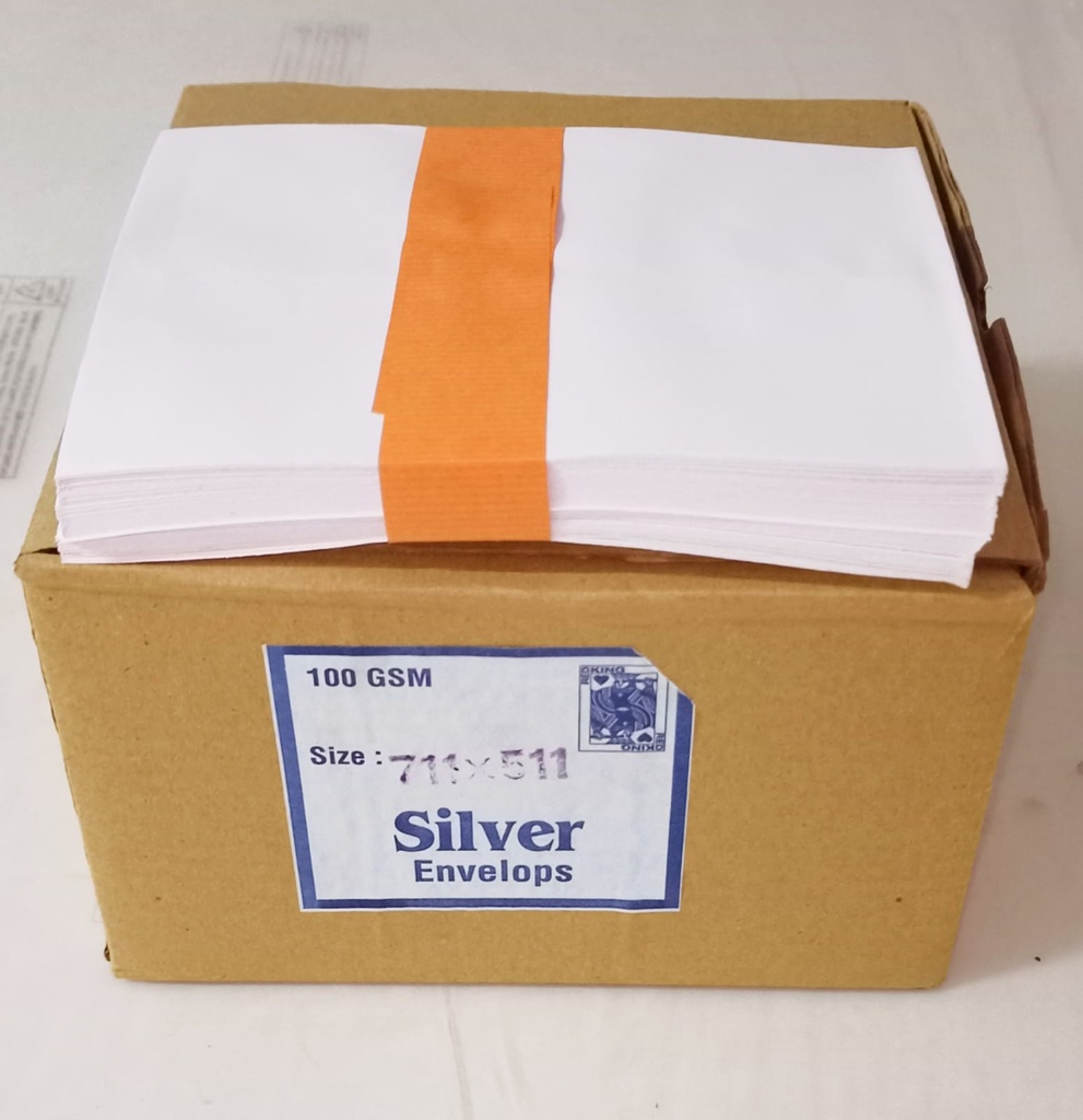 7.5x5.5 Silver Cover/Envelopes 100 Gsm-Pack Of 100