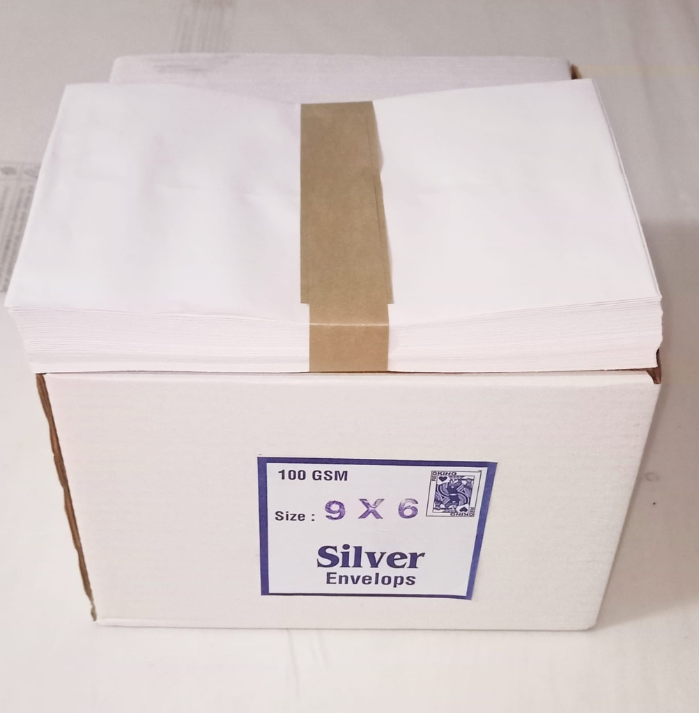 9x6 Silver Cover/Envelopes 100 Gsm-Pack Of 100