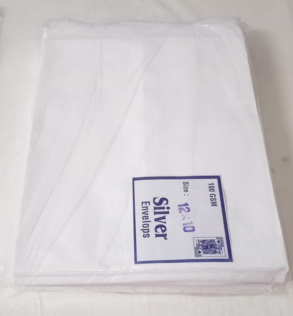 12x10 Silver Cover/Envelopes 100 Gsm-Pack Of 100