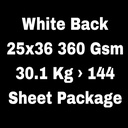 White Back 25x36 360 Gsm 30.1 Kg