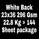 White Back 23x36 296 Gsm 22.8 Kg