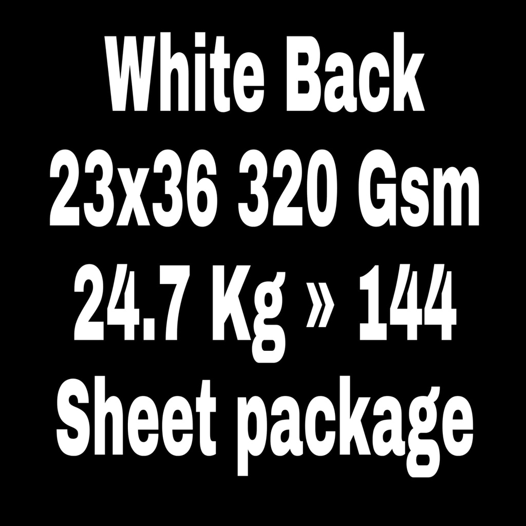 White Back 23x36 320 Gsm 24.7 Kg