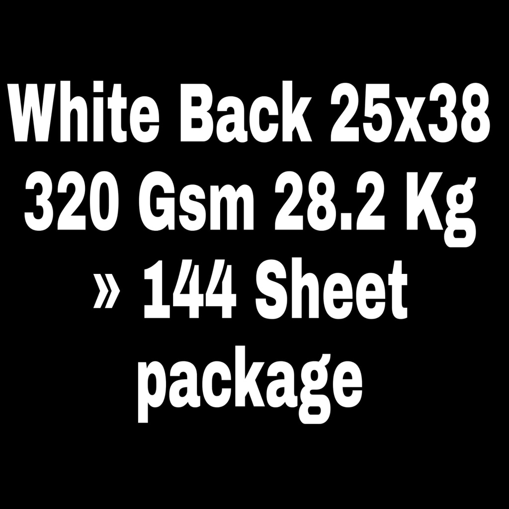 White Back 25x38 320 Gsm 28.2 Kg
