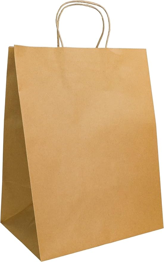 Brown Kraft Paper Bags with Twisted Handles 13"x7"x16.5" Inch 150 Gsm (Pack of 25)