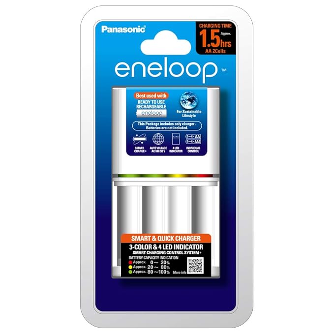 Panasonic Eneloop Battery Charger BQ-CC55N for AA & AAA rechargeable Batteries 