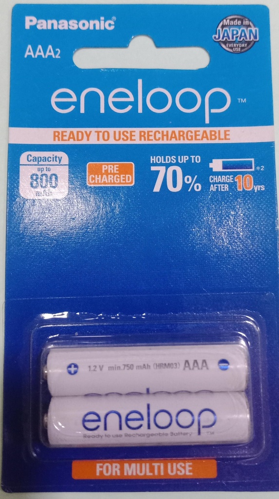 Panasonic Rechargeable AAA Battery-Pack Of 02 Pcs.