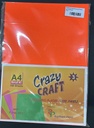 Fluorescent Colour Paper Double Sided, A4 Size, 80 Gsm, Orange Colour, (Pack of 100) Use for Arts / Crafts & Printing. 