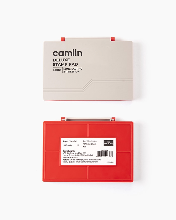 Camlin Plastic Stamp Pad Large Red Colour (110x69mm)