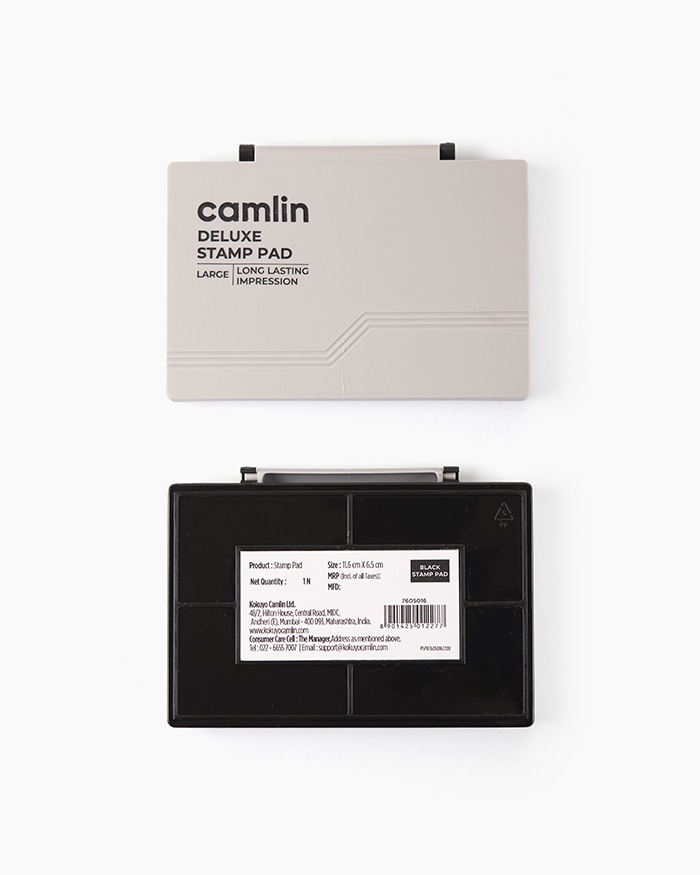 Camlin Plastic Stamp Pad Large Black Colour (110x69mm)