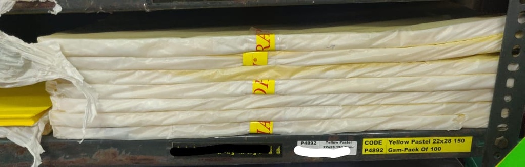 Yellow Pastel 22x28 180 Gsm-Pack Of 100