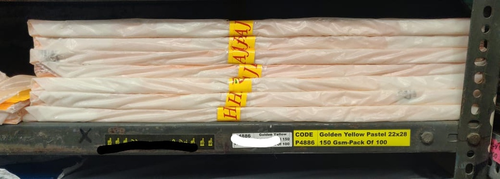 Golden Yellow Pastel Card Sheet, Size 22x28 Inch 180 Gsm (Pack Of 10)