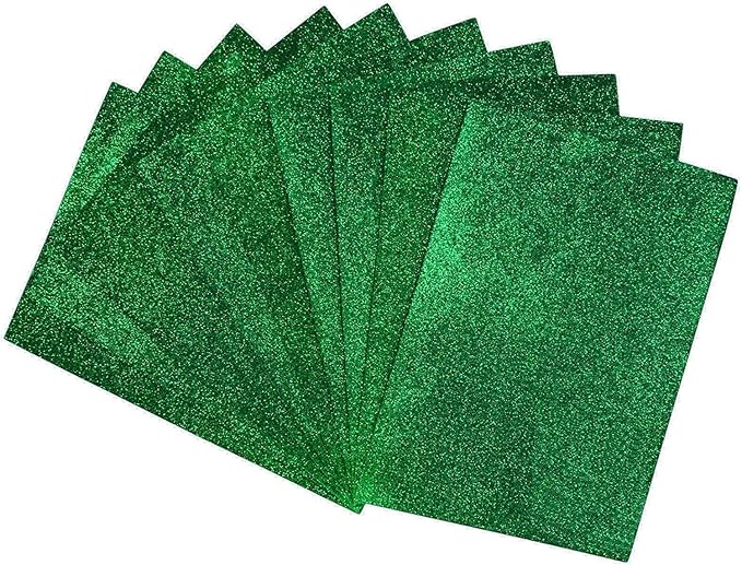 Glitter Foam Sheet A4 Dark Green Colour 1.75mm Thickness (Pack Of 10)