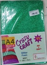 Glitter Foam Sheet, A4 Size, Dark Green Colour, (1.5mm Thick -Pack Of 10) For Arts and Crafts, Scrapbooking, DIY Work, Decoration, Gift Wrapping.