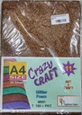 Glitter Foam Sheet, A4 Size, Brown Colour, (1.5mm Thick -Pack Of 10) For Arts and Crafts, Scrapbooking, DIY Work, Decoration, Gift Wrapping.