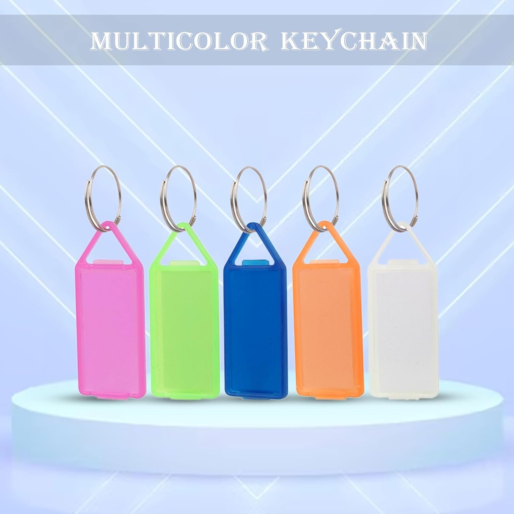 Omega Plastic Key Ring-Pack Of 50 (Keychain With Name Label Key Tags)