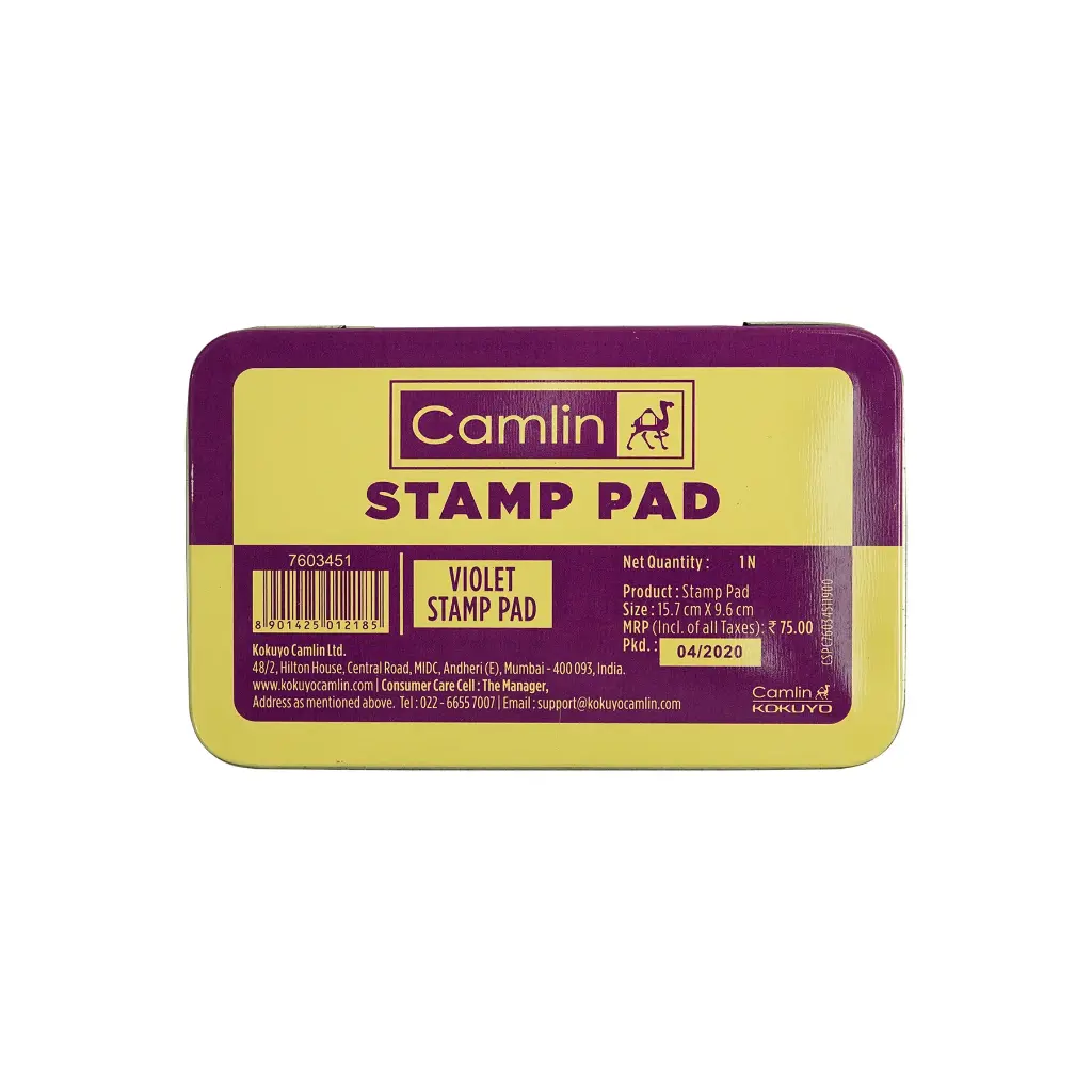 Camlin Metal Stamp Pad Large Blue Colour (15.7cmx9.6cm)